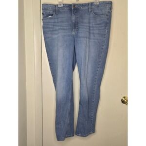 Lee Womens Medium Wash Straight Leg Jeans Size 20M Blue Denim Mid Rise 112359299